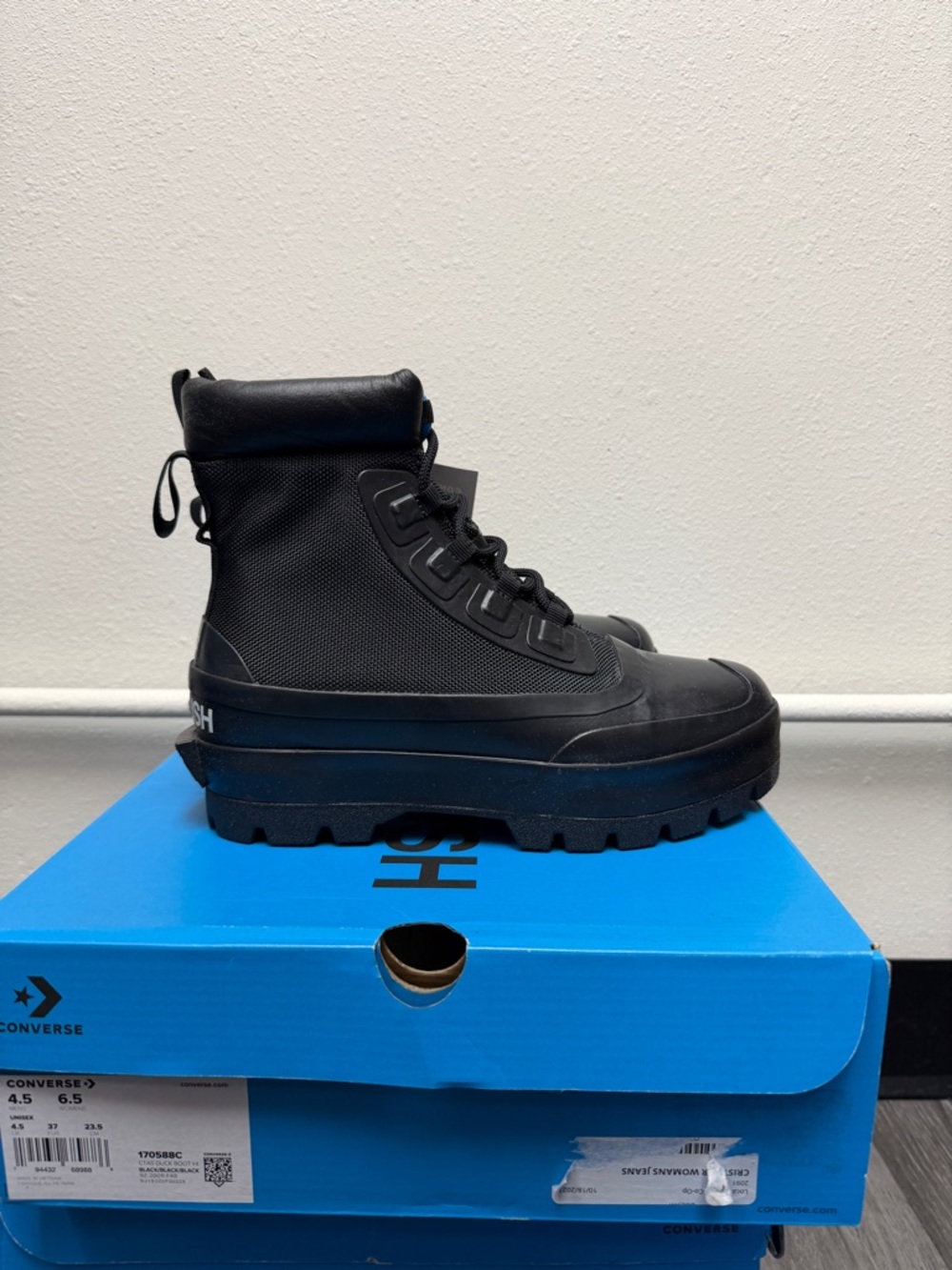 Converse x Ambush CTAS Duck Boot Black Canvas Shoes High Top